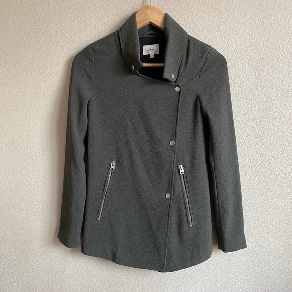 Aritzia Wilfred Mayet Blazer Jacket Moto Classy Minimalist Gray Women's XXXS - Picture 3 of 14